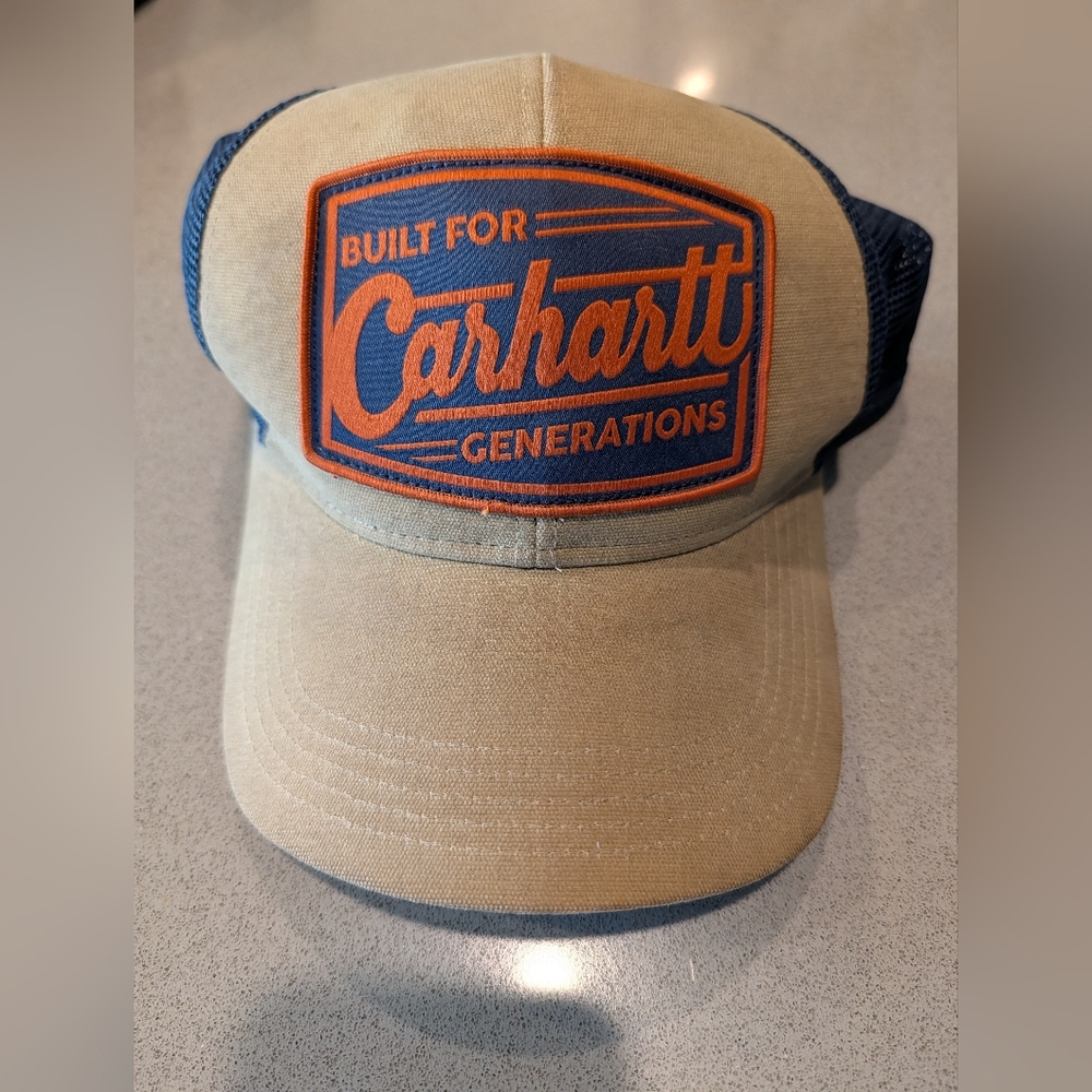Carhartt Tan and Blue Trucker Hat